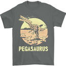 Pegasaurus Dinosaur T-Rex Funny Mens T-Shirt Cotton Gildan Charcoal