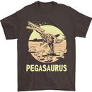Pegasaurus Dinosaur T-Rex Funny Mens T-Shirt Cotton Gildan Dark Chocolate