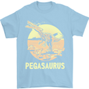 Pegasaurus Dinosaur T-Rex Funny Mens T-Shirt Cotton Gildan Light Blue