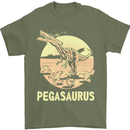 Pegasaurus Dinosaur T-Rex Funny Mens T-Shirt Cotton Gildan Military Green
