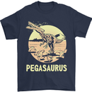 Pegasaurus Dinosaur T-Rex Funny Mens T-Shirt Cotton Gildan Navy Blue