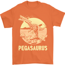 Pegasaurus Dinosaur T-Rex Funny Mens T-Shirt Cotton Gildan Orange