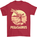 Pegasaurus Dinosaur T-Rex Funny Mens T-Shirt Cotton Gildan Red