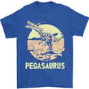 Pegasaurus Dinosaur T-Rex Funny Mens T-Shirt Cotton Gildan Royal Blue