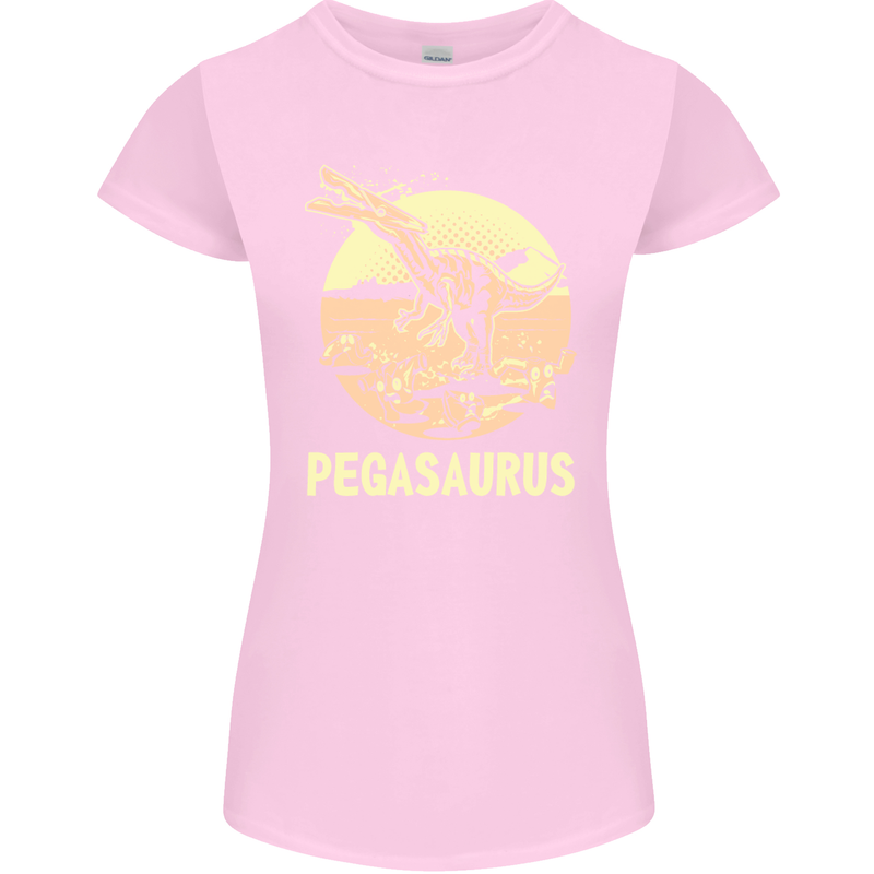 Pegasaurus Dinosaur T-Rex Funny Womens Petite Cut T-Shirt Light Pink