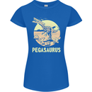 Pegasaurus Dinosaur T-Rex Funny Womens Petite Cut T-Shirt Royal Blue