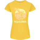 Pegasaurus Dinosaur T-Rex Funny Womens Petite Cut T-Shirt Yellow
