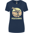 Pegasaurus Dinosaur T-Rex Funny Womens Wider Cut T-Shirt Navy Blue