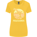 Pegasaurus Dinosaur T-Rex Funny Womens Wider Cut T-Shirt Yellow