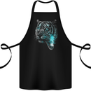 Pensive Tiger Funny Smoking Wild Cat Cotton Apron 100% Organic Black