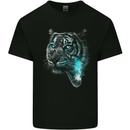 Pensive Tiger Funny Smoking Wild Cat Mens Cotton T-Shirt Tee Top Black