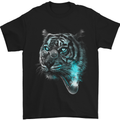 Pensive Tiger Funny Smoking Wild Cat Mens T-Shirt Cotton Gildan Black