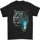 Pensive Tiger Funny Smoking Wild Cat Mens T-Shirt Cotton Gildan Black