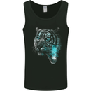 Pensive Tiger Funny Smoking Wild Cat Mens Vest Tank Top Black