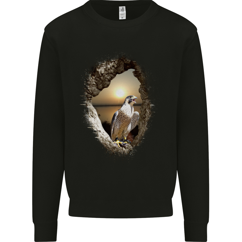Peragrin Falcon Birds of Prey Kids Sweatshirt Jumper Black