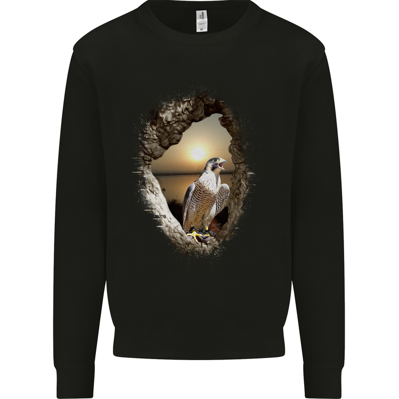 Peragrin Falcon Birds of Prey Mens Sweatshirt Jumper Black