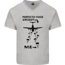 Perfectly Good Aircraft Skydiving Funny Mens V-Neck Cotton T-Shirt Sports Grey