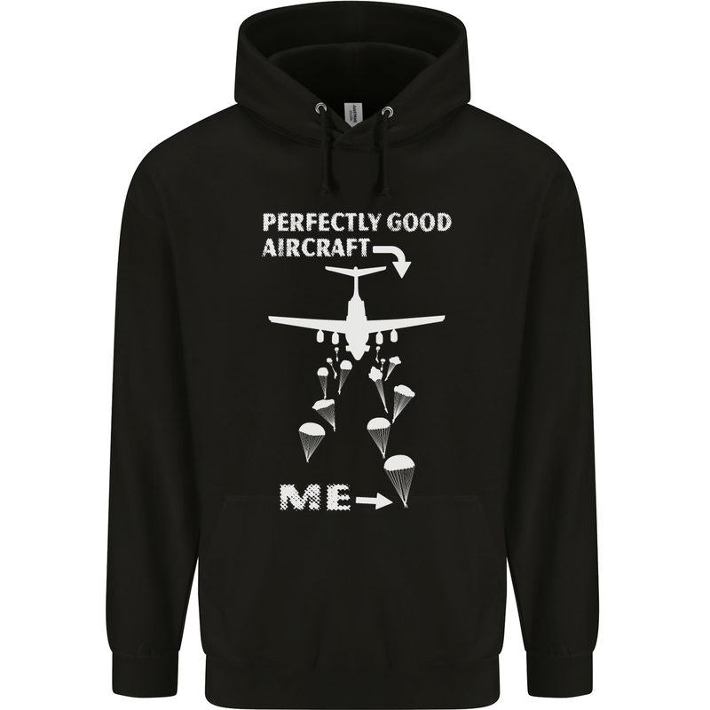 Perfectly Good Aircraft Skydiving Skydiver Mens 80% Cotton Hoodie Black