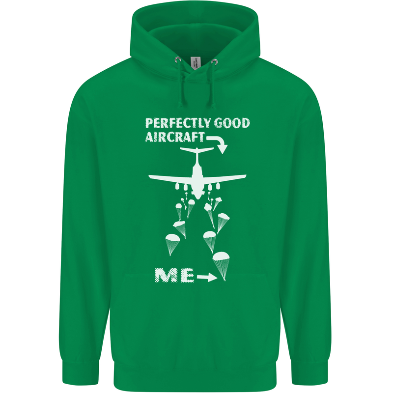 Perfectly Good Aircraft Skydiving Skydiver Mens 80% Cotton Hoodie Irish Green