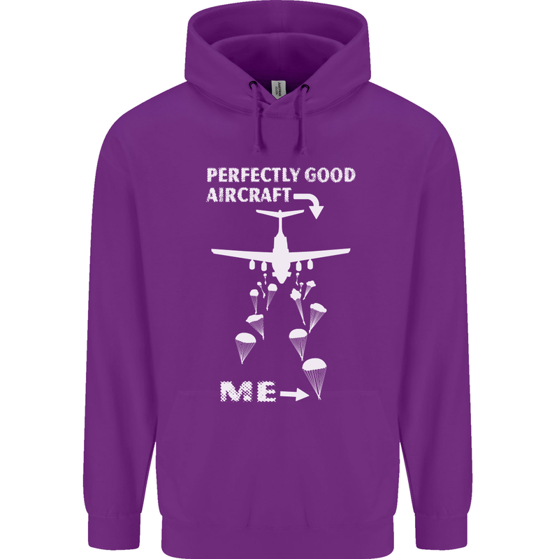 Perfectly Good Aircraft Skydiving Skydiver Mens 80% Cotton Hoodie Purple