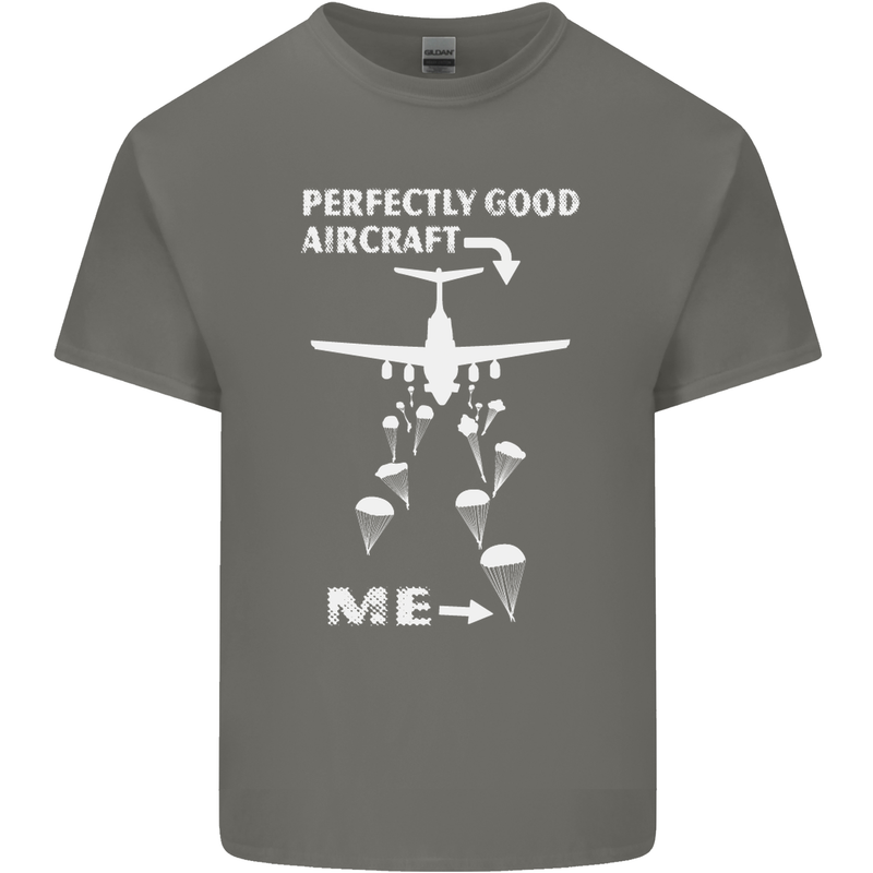 Perfectly Good Aircraft Skydiving Skydiver Mens Cotton T-Shirt Tee Top Charcoal