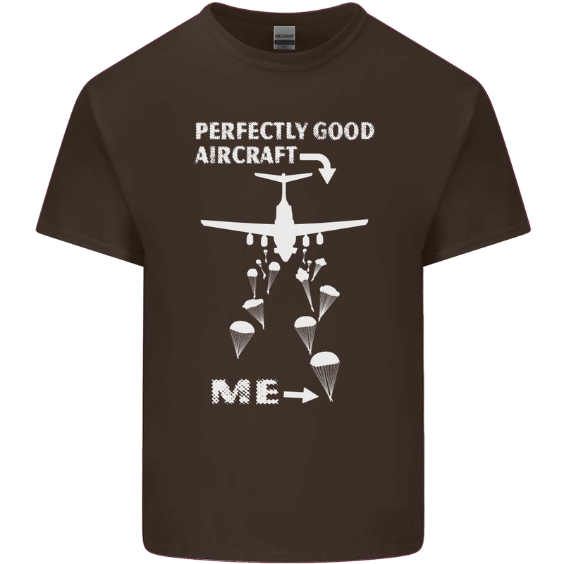 Perfectly Good Aircraft Skydiving Skydiver Mens Cotton T-Shirt Tee Top Dark Chocolate