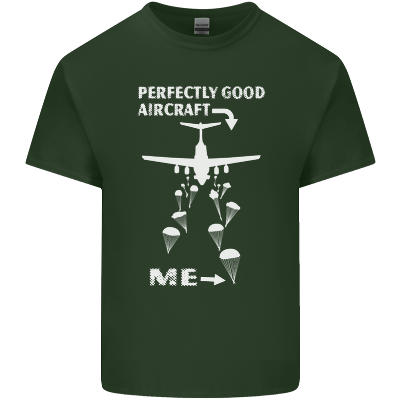 Perfectly Good Aircraft Skydiving Skydiver Mens Cotton T-Shirt Tee Top Forest Green