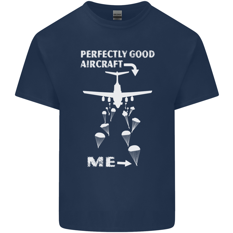 Perfectly Good Aircraft Skydiving Skydiver Mens Cotton T-Shirt Tee Top Navy Blue