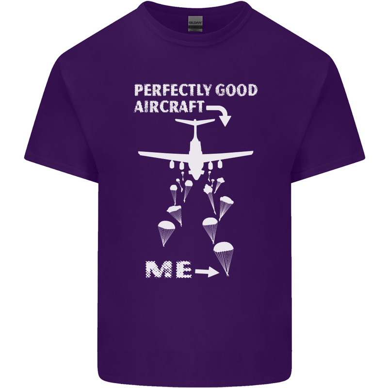 Perfectly Good Aircraft Skydiving Skydiver Mens Cotton T-Shirt Tee Top Purple