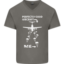 Perfectly Good Aircraft Skydiving Skydiver Mens V-Neck Cotton T-Shirt Charcoal