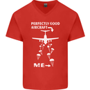 Perfectly Good Aircraft Skydiving Skydiver Mens V-Neck Cotton T-Shirt Red
