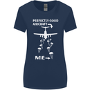 Perfectly Good Aircraft Skydiving Skydiver Womens Wider Cut T-Shirt Navy Blue