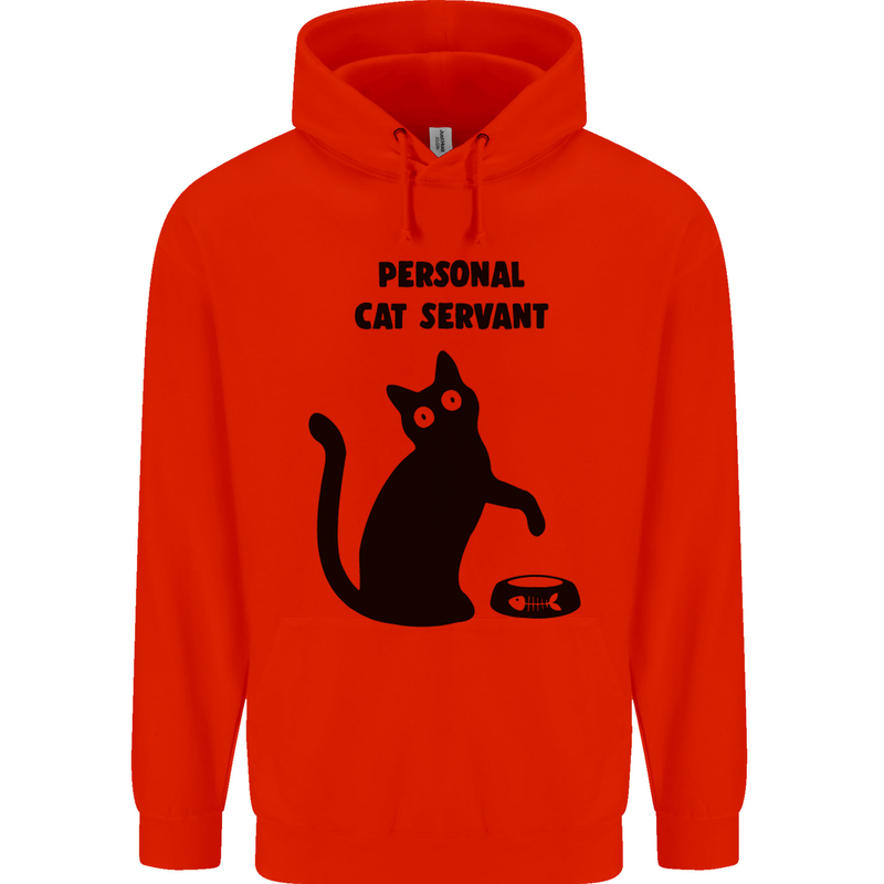 Personal Cat Servant Funny Pet Childrens Kids Hoodie Bright Red