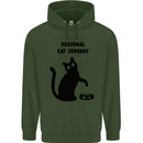Personal Cat Servant Funny Pet Childrens Kids Hoodie Forest Green