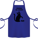Personal Cat Servant Funny Pet Cotton Apron 100% Organic Royal Blue