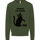 Personal Cat Servant Funny Pet Kids Sweatshirt Jumper Forest Green