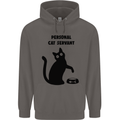 Personal Cat Servant Funny Pet Mens 80% Cotton Hoodie Charcoal
