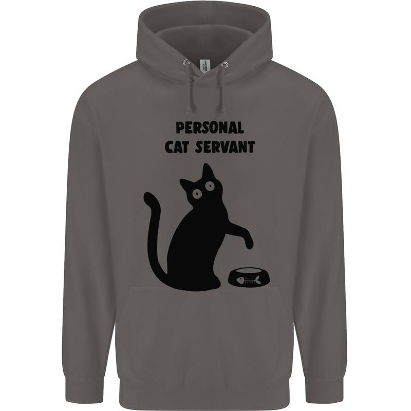 Personal Cat Servant Funny Pet Mens 80% Cotton Hoodie Charcoal