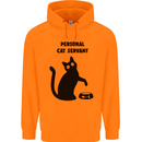 Personal Cat Servant Funny Pet Mens 80% Cotton Hoodie Orange