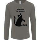 Personal Cat Servant Funny Pet Mens Long Sleeve T-Shirt Charcoal