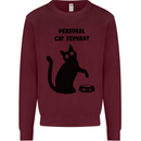 Personal Cat Servant Funny Pet Mens Sweatshirt Jumper Maroon