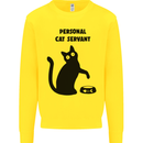Personal Cat Servant Funny Pet Mens Sweatshirt Jumper Yellow