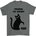 Personal Cat Servant Funny Pet Mens T-Shirt Cotton Gildan Charcoal