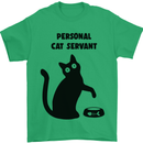 Personal Cat Servant Funny Pet Mens T-Shirt Cotton Gildan Irish Green