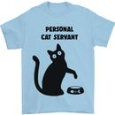 Personal Cat Servant Funny Pet Mens T-Shirt Cotton Gildan Light Blue