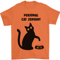 Personal Cat Servant Funny Pet Mens T-Shirt Cotton Gildan Orange