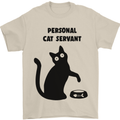 Personal Cat Servant Funny Pet Mens T-Shirt Cotton Gildan Sand
