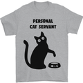 Personal Cat Servant Funny Pet Mens T-Shirt Cotton Gildan Sports Grey