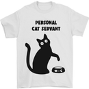 Personal Cat Servant Funny Pet Mens T-Shirt Cotton Gildan White