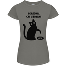 Personal Cat Servant Funny Pet Womens Petite Cut T-Shirt Charcoal